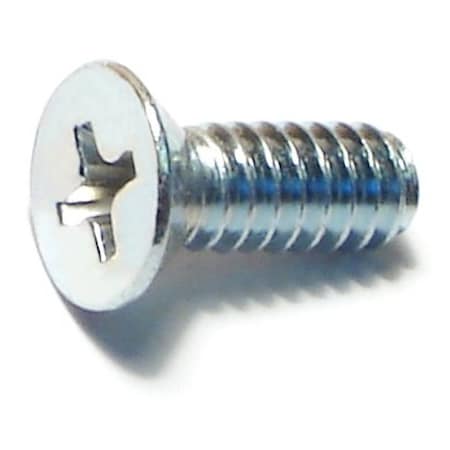 Midwest Fastener #10-24 x 1/2 in Phillips Flat Machine Screw, Zinc Plated Steel, 100 PK 07282